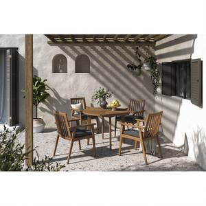 Table de jardin FYLKE ronde Acacia massif - Marron