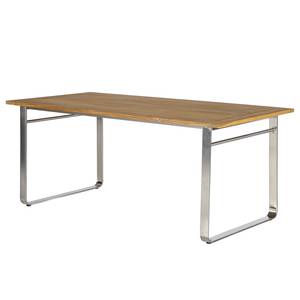 Tuintafel TEAK DELUXE staal/massief teakhout - bruin/zilverkleurig