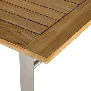 Table de jardin TEAK DELUXE Acier / Teck massif - Marron / Argenté