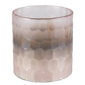 Windlicht Fog II Glas - Rosé Braun - Höhe: 12 cm