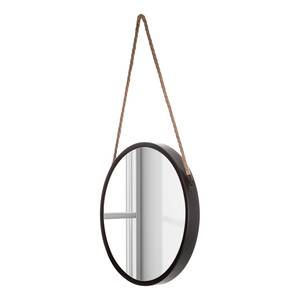 Miroir Hannah Métal / Miroir en verre - Noir - Diamètre : 40 cm