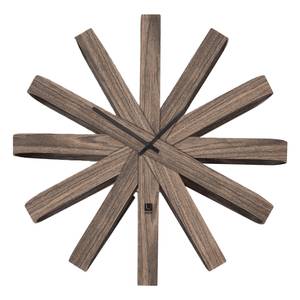 Horloge murale Ribbonwood Tremble / Partiellement en tilleul massif / Aluminium - Marron