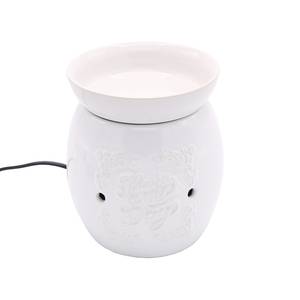 Lampe électrique parfumée Boro Blanc - Céramique - Hauteur : 14 cm