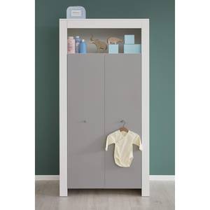 Armoire Pia Gris - Blanc - Bois manufacturé - 94 x 186 x 54 cm