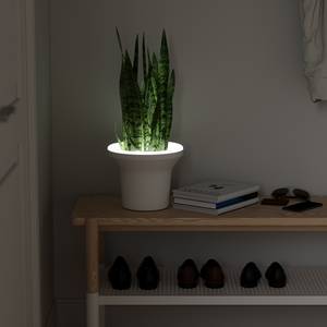 LED-Pflanztopf Ora Melamin / ABS Plastik - Weiß