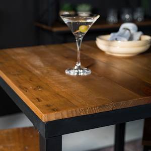 Table haute GRASBY Pin recyclé / Métal - Pin foncé / Noir