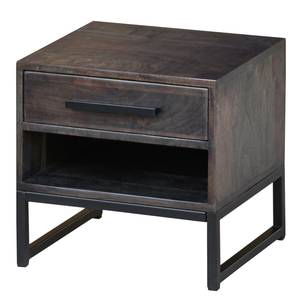 Table de chevet Loga Acacia massif / Fer - Acacia gris / Noir