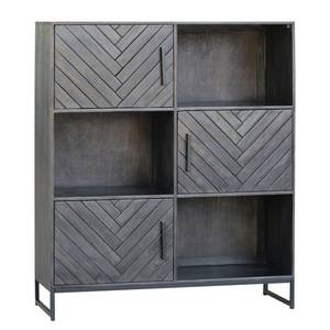 Highboard LOGA massief acaciahout/ijzer - Acaciahouten Grijs