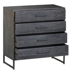 Commode Loga Acacia massif / Fer - Acacia gris / Noir