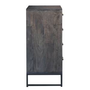 Commode Loga Acacia massif / Fer - Acacia gris / Noir