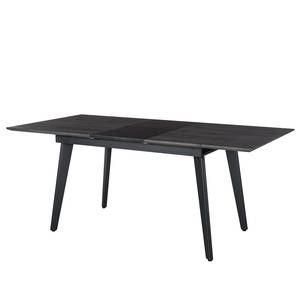 Table Mannford Métal - Imitation chêne de tourbière / Noir mat - Largeur : 140 cm