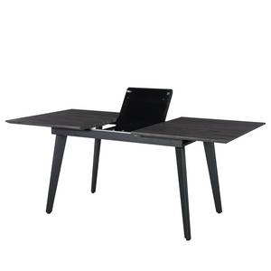 Table Mannford Métal - Imitation chêne de tourbière / Noir mat - Largeur : 140 cm