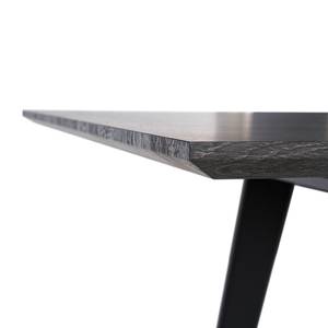 Table Mannford Métal - Imitation chêne de tourbière / Noir mat - Largeur : 140 cm
