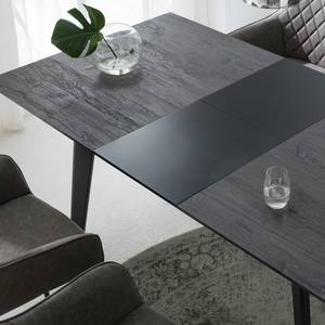 Table Mannford Métal - Imitation chêne de tourbière / Noir mat - Largeur : 140 cm