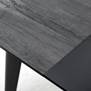 Table Mannford Métal - Imitation chêne de tourbière / Noir mat - Largeur : 140 cm