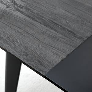 Eettafel Mannford metaal - mooreikenhouten look/mat zwart - Breedte: 140 cm