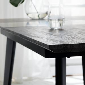 Table Mannford Métal - Imitation chêne de tourbière / Noir mat - Largeur : 140 cm