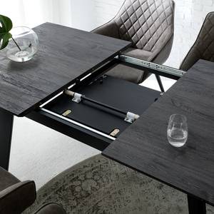 Eettafel Mannford metaal - mooreikenhouten look/mat zwart - Breedte: 140 cm