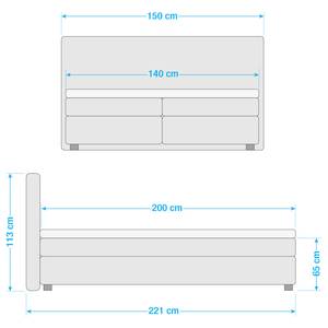 Letto boxspring Cape May Letto boxspring  140x200 H4 F182 Nero - Nero - 140 x 200cm - H4