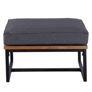 Loungehocker LeRoy polyester/massief acaciahout - grijs/acaciahout