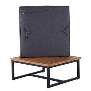 Loungehocker LeRoy polyester/massief acaciahout - grijs/acaciahout