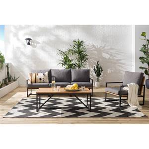 Loungetafel LeRoy polyester/massief acaciahout - acaciahout/antracietkleurig