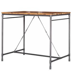Table haute Atelier Acacia massif / Métal - Acacia / Anthracite