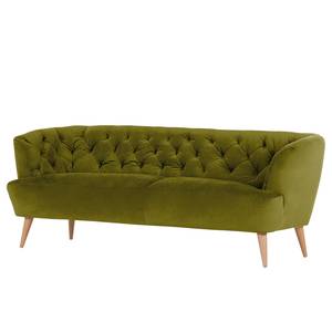 Küchensofa Burdett Olivgrün - Breite: 210 cm - Buche Hell