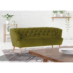 Küchensofa Burdett Olivgrün - Breite: 210 cm - Buche Hell