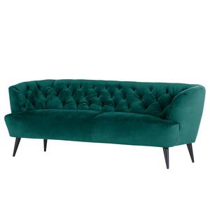 Banquette Burdett Bleu pétrole - Largeur : 210 cm - Noir