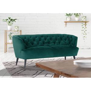 Banquette Burdett Bleu pétrole - Largeur : 210 cm - Noir