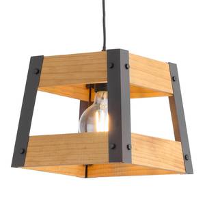 Hanglamp Crate I massief grenenhout/ijzer - 1 lichtbron
