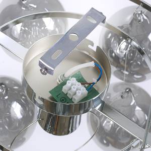 Plafondlamp Drip transparant glas/ijzer - 1 lichtbron - Grijs