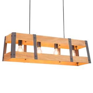 Hanglamp Crate II massief grenenhout/ijzer - 4 lichtbronnen