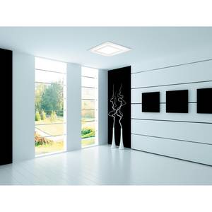 LED-Deckenleuchte Oblio Polyacryl / Aluminium - 2-flammig - Weiß - Breite: 35 cm