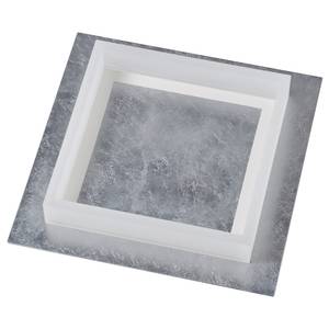LED-Deckenleuchte Square I Polyacryl / Aluminium - 1-flammig - Silber - Breite: 65 cm