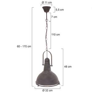 Hanglamp Mexlite V melkglas/ijzer - 1 lichtbron