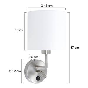 LED-wandlamp Noor katoen/ijzer - 2 lichtbronnen