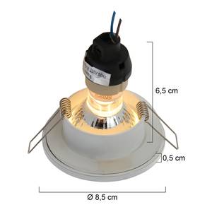 Einbauleuchte Pélite III Milchglas / Eisen - 1-flammig - Weiß