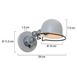 Wandlamp Mexlite IV aluminium - 1 lichtbron