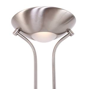 Staande LED-lamp Biron melkglas/aluminium - 2 lichtbronnen - Zilver