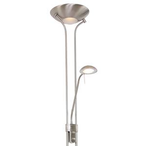 LED-Stehleuchte Biron Milchglas / Aluminium - 2-flammig - Silber