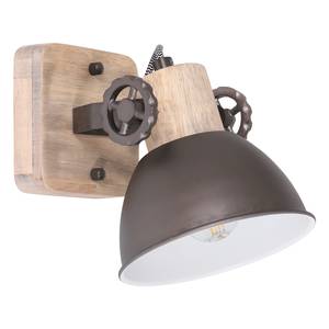 Wandlamp Gearwood II ijzer/deels massief eikenhout - 1 lichtbron