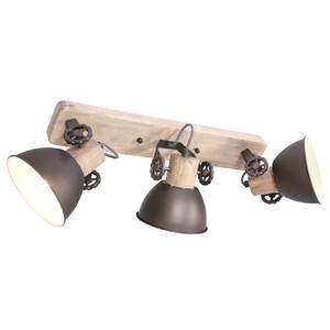 Wandlamp Gearwood I ijzer/deels massief eikenhout - 3 lichtbronnen