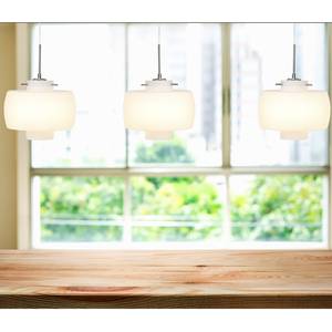 Hanglamp Glass Light III melkglas/ijzer - 3 lichtbronnen - Wit