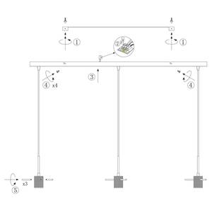 Suspension Glass Light III Verre dépoli / Fer - 3 ampoules - Blanc