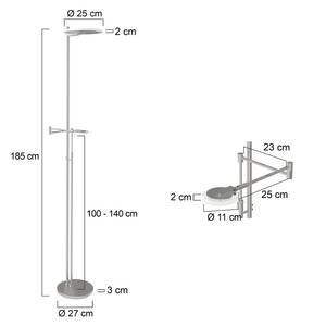 Lampadaire Turound LED Verre transparent / Fer - 2 ampoules