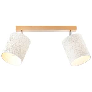 Plafondlamp Galance I textielmix/deels massief berkenhout - Aantal lichtbronnen: 2