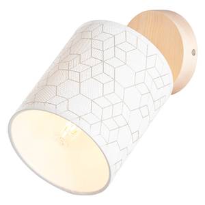 Wandlamp Galance I textielmix/deels massief berkenhout - 1 lichtbron