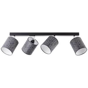 Plafondlamp Galance II textielmix/roestvrij staal - Aantal lichtbronnen: 4